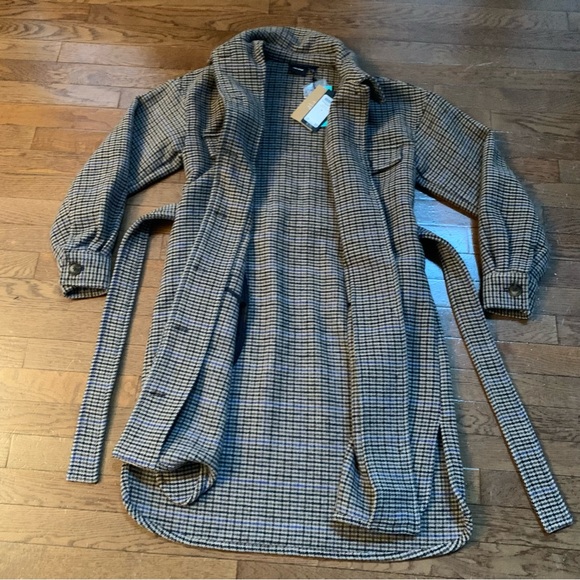 VERO MODA Plaza Long Wool Coat GA | M | Brown / Navy | NEW!! Stlye 10270731 - Picture 6 of 14